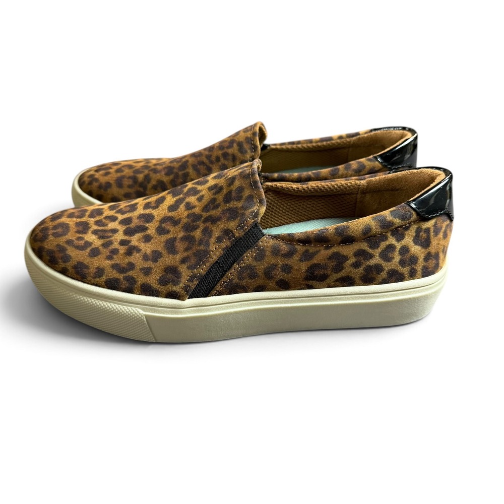 Dr. Scholls Madison Slip On Sneakers Leopard Print Brown Tan Women 6M Flats